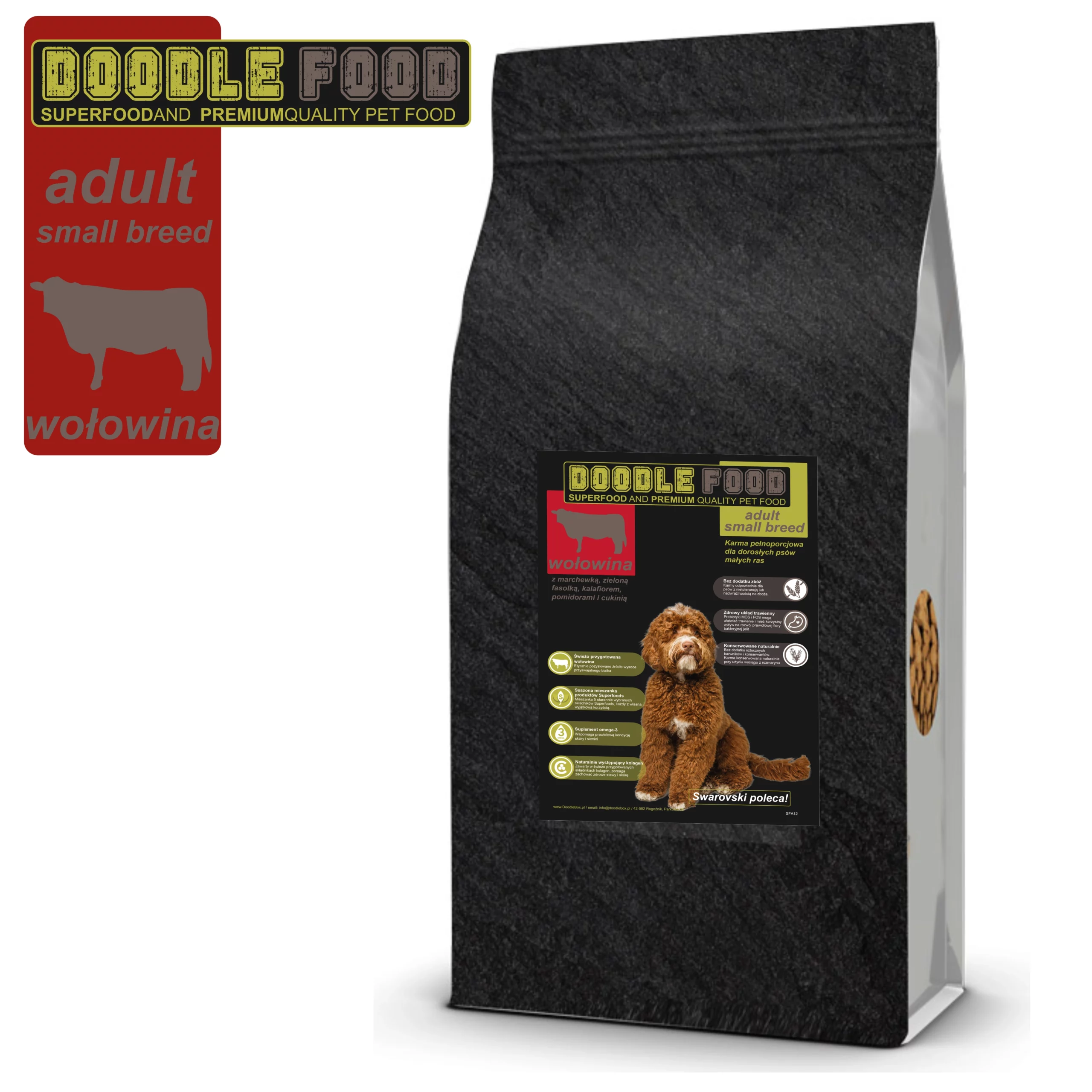 Doodle Food Adult Mała Rasa Wołowina 2 DoodleFood Wołowina Mała Rasa Opakowanie