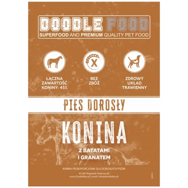 Doodle Food - Konina z batatami i granatem Doodle Food - Konina z batatami i granatem